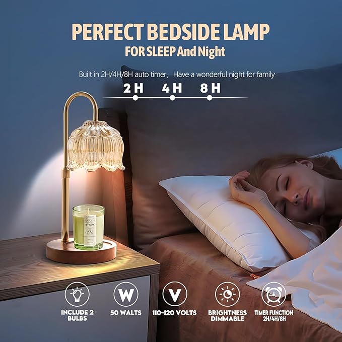 GEEZO Fragrance Candle Warmer Lamp，Electric Candle Warmer with Timer & Dimmer，Mom Christmas Birthday Gifts for Women, House Warming Gifts New Home Bedroom Decor-Ruum Studio Home