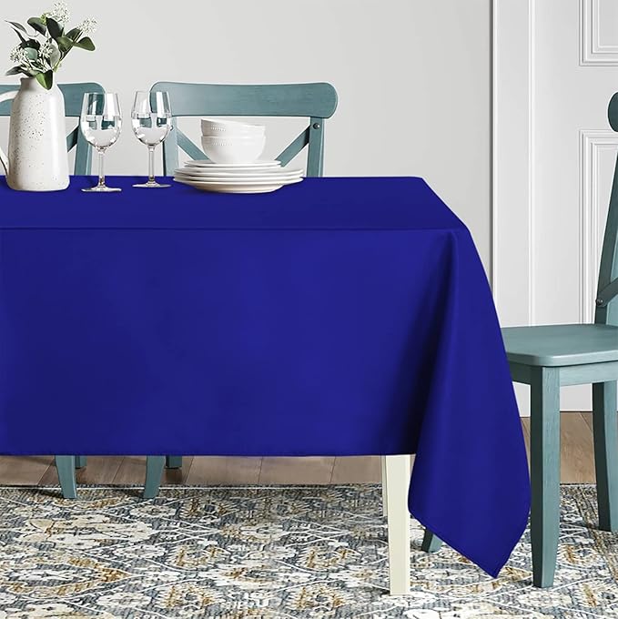 sancua Rectangle Tablecloth - 70 x 120 Inch - Stain and Wrinkle Resistant Washable Polyester Table Cloth, Decorative Fabric Table Cover for Dining Tables, Buffet Parties and Camping, Royal Blue-Ruum Studio Home