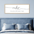 SRSZHIYUE Relax You're On Lake Time Wall Decor Above Bed Sign 32"×12" for Lake House Bedroom Over Bed Large Wood Framed Hanging Art (Wood)-Ruum Studio Home