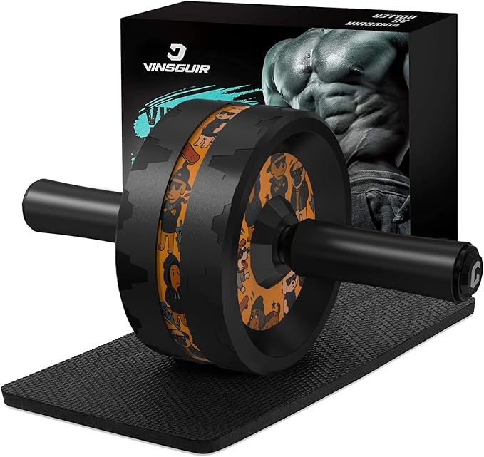 VINSGUIR Ab Roller Wheel, Abs & Core Workout Equipment for Home Gym with Knee Pad Accessories, Abdominal Wheel for Full-body Strength Training-Ruum Studio Home