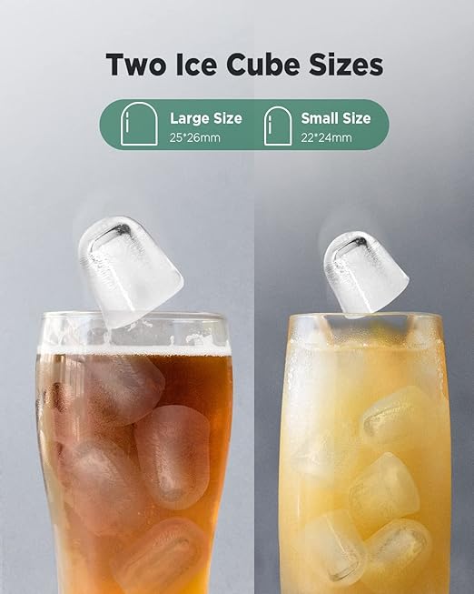 Silonn Ice Makers Countertop, 9 Cubes Ready in 6 Mins, 26lbs in 24Hrs, Self-Cleaning Ice Machine with Ice Scoop and Basket, 2 Sizes of Bullet Ice-Ruum Studio Home