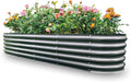 Gardmax Galvanized Raised Garden Bed, Lightweight Planter Boxes Outdoor with Easy Assembly, Large Garden Bed for Vegetables, Fruits, Flower Dark Grey 8FT-Ruum Studio Home