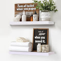 Floating Wall Shelves - 16"x6.8"x1.2" Sturdy Rustic White Solid Wood Shelves for Storage and Décor, Easy Installation for Living Room, Bedroom, and Kitchen - 2 Pack-Ruum Studio Home