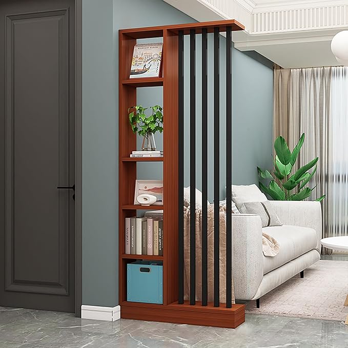 Wall Room Divider,Freestanding Room Divider with Shelves,Wood Room Divider Screen with Storage Cabinet, Wall Divider for Room Separation, for Home Office Decorative J 47.2×9.4×78.7in-Ruum Studio Home