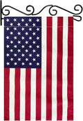 TOPFLAGS American Garden Flag with Wall Garden Flag Hanger Garden Flags Banner Hanger for Wall Outside Yard Small 12x18 Inch-Ruum Studio Home