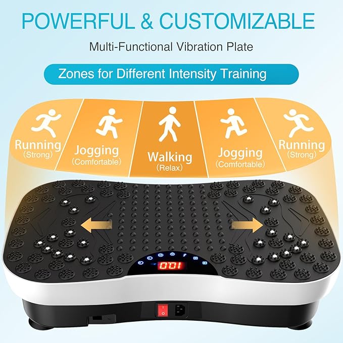 AXV Vibration Plate Exercise Machine Whole Body Workout Portable Mini Vibrate Fitness Platform Lymphatic Drainage Machine for Weight Loss Shaping Toning Wellness Home Gyms Workout (Mini)-Ruum Studio Home