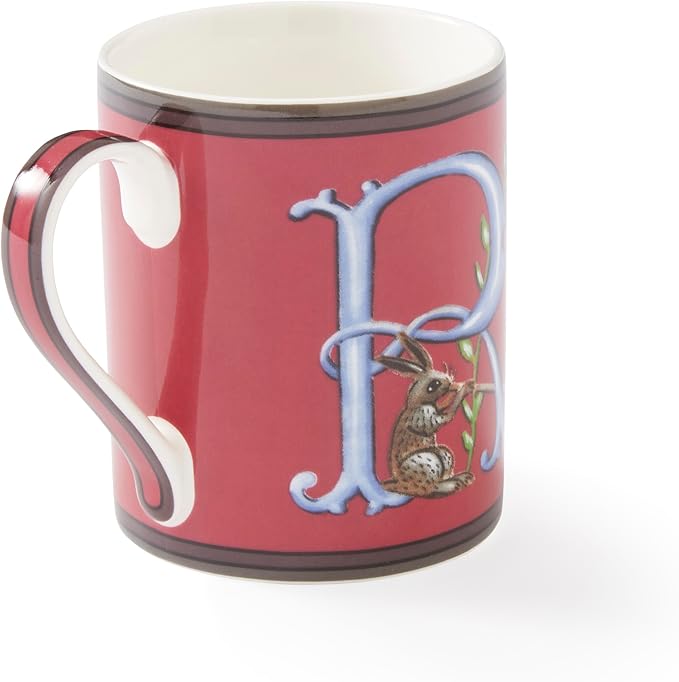 Spode Kit Kemp 12oz Mug in Fine China, R Initial - Custom Coffee Cup for Hot Beverages, Personalized Gift Idea for Her, Him, Friends, Coffee Lovers - Stylish Letter Mug for Daily Use, Dishwasher Safe-Ruum Studio Home