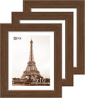 VCK 8x10 Frame Set of 3 - Brown, Wood Picture Frame with Exclusive Wood Grain, Wall Gallery Frame-Ruum Studio Home