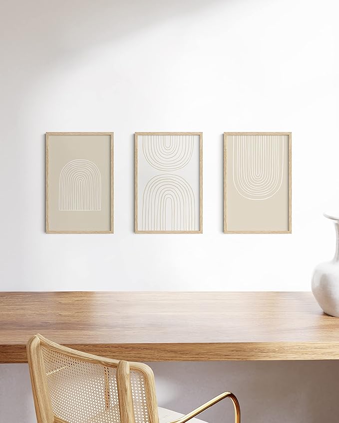 HAUS AND HUES Set of 3 Wooden Frames - 11x17 Natural Wood Picture Frames, Oak Beige-Ruum Studio Home