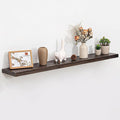 Fun Memories Wood Floating Shelves for Wall, 48 Inch Floating Shelves Wall Mounted, Rustic Elm Wood Shelf for Home Decor, Heavy-Duty Storage Shelves for Living Room, Bathroom, Kitchen, Walnut Finish-Ruum Studio Home