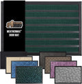 GORILLA GRIP 100% Waterproof All-Season WeatherMax Doormat US Designed Natural Rubber, Stain and Fade Resistant, Low Profile Indoor Outdoor Door Mats, Easy Clean Patio Mat, 17x29, Green Stripe-Ruum Studio Home