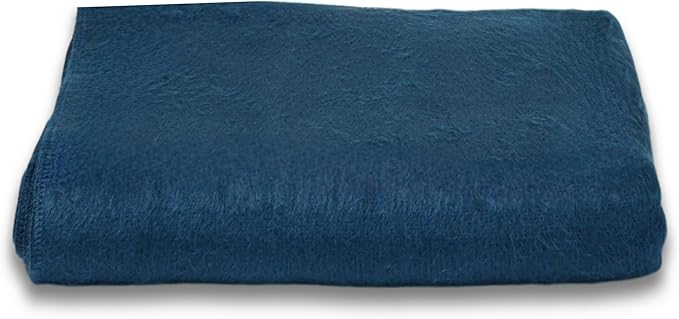 Alpaca Wool Throw Blanket | Warm, Ultra-Soft, Breathable, Non-Itchy Blanket-Throw | Hypoallergenic and Beautiful Fabric (Pacific Blue)-Ruum Studio Home