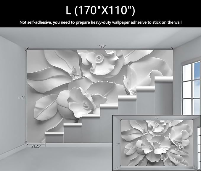 WFBHUA-3d Gray Floral Wallpaper Mural Black and White Embossed Peony Flowers Butterfly Wallpaper for Living Room Bedroom(Not Peel and Stick)-Ruum Studio Home