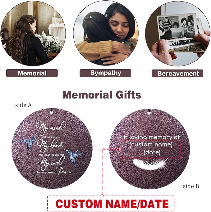 ASTARIN 36" Large Deep Tone Personalized Sympathy Wind Chimes, Memorial Wind Chime for Loss of Mother Father Loved One, Hummingbird Bereavement Gifts Decor Outdoor Patio Garden Graveyard-Ruum Studio Home