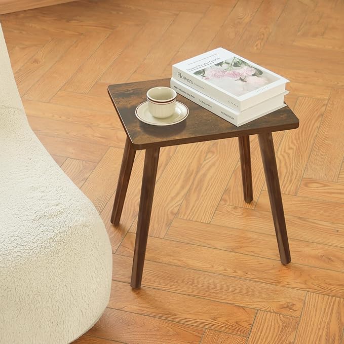 AWASEN Side Table, Small Wood End Table Living Room, Mini Bed Side Table Modern Accent Nightstand with Solid Wood for Bedroom Office Small Spaces, Rustic Brown-Ruum Studio Home