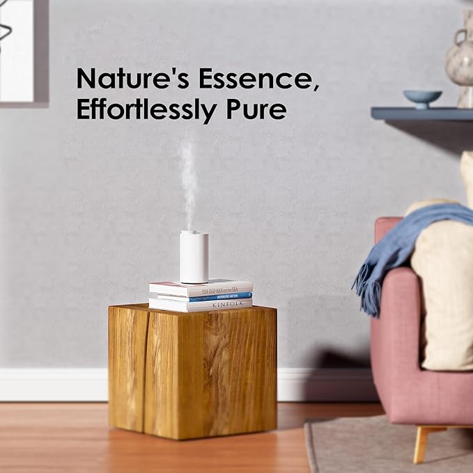 Waterless Diffuser for Essential Oil, Battery Operated Nebulizer, 0.7 Fl.Oz./ 20mL Capacity, Mini Scent Air Machine, 3 Countdown Timers & 3 Mist Levels for Home, Room, Car, Office - AN6 Cold Grey-Ruum Studio Home