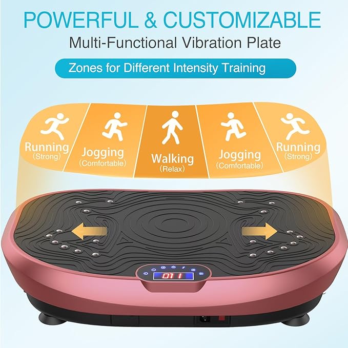 AXV Vibration Plate Exercise Machine Whole Body Workout Power Vibrate Fitness Platform Vibrating Machine Exercise Board for Weight Loss Shaping Toning Wellness Home Gyms Workout-Ruum Studio Home