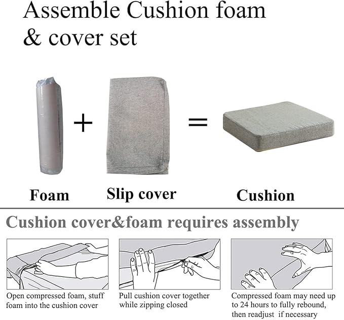 Chair Cushion for Dining Chairs with Ties Non Slip Memory Foam Kitchen Room Chair Pads 2 Pack 17x16 Inch, Light Gray-Ruum Studio Home