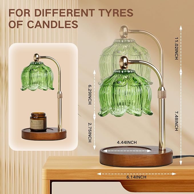 GEEZO Fragrance Candle Warmer Lamp，Electric Candle Warmer with Timer & Dimmer，Mom Christmas Birthday Gifts for Women, House Warming Gifts New Home Bedroom Decor-Ruum Studio Home