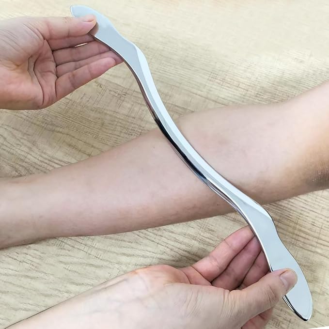 BYYDDIY Stainless Steel Gua Sha Muscle Scraper Scraping Massage Tool,IASTM Tools, Great Soft Tissue Physical Therapy Used for Back, Legs, Arms,Neck (L-bar)-Ruum Studio Home