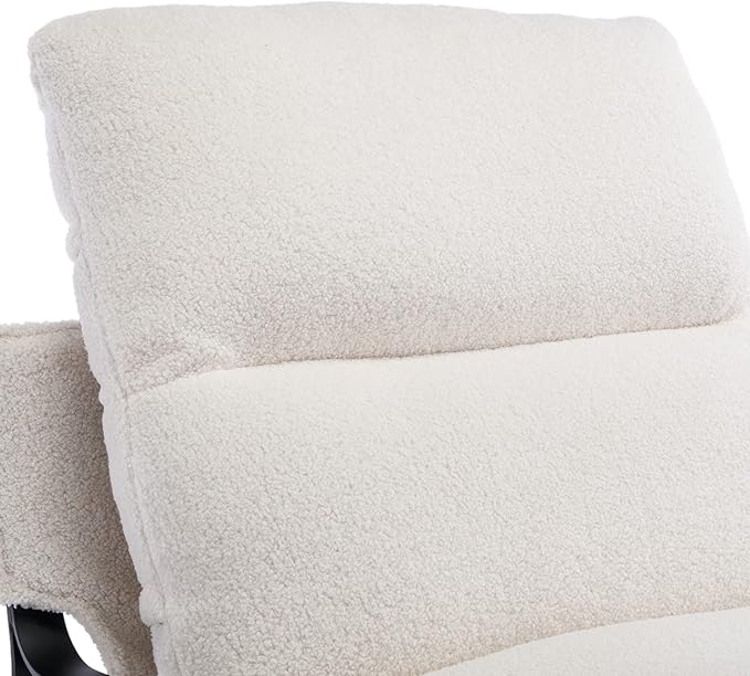 DUOMAY Modern White Sherpa Accent Chair, Comfy Lounge Lazy Chair with Metal Leg, Mid-Century Corner Arm Chair for Living Room Bedroom Office Apartment-Ruum Studio Home
