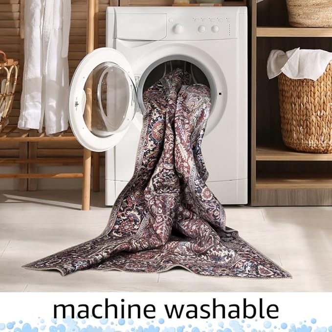 Keen Home Design 2x7 Rug - Machine Washable Runner Rug with Non-Slip Backing, Ideal for Hallway, Entryway, Kitchen, Laundry Room - Vintage, Easy Clean, Durable, Low Pile Rug - (2'6" x 7')-Ruum Studio Home