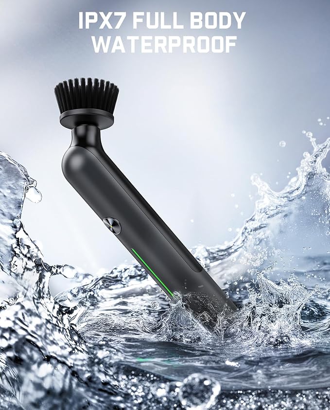 Fanttik G9 Nano Electric Spin Scrubber, Cordless Power Grout Brush, Type-C Fast Charging with LED Power Display, IPX7 Waterproof, 8 Replaceable Heads for Cleaning Grout, Corners, Crevices - Black-Ruum Studio Home