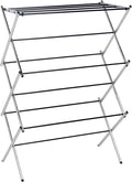 Amazon Basics Foldable Portable Laundry Drying Rack for Indoor Air Drying Clothing, 14.5 x 29.5 x 41.8 inches (LxWxH), Chrome Silver-Ruum Studio Home