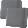 H.VERSAILTEX Super Stretch Individual Seat Sofa Covers Couch Cushion Covers Slipcover Sets Thick Jacquard Textured Twill Fabric (2 Piece Large, Grey)-Ruum Studio Home
