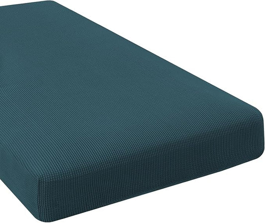 H.VERSAILTEX Super Stretch Individual Chaise Cover Sectional Couch Covers for L Shaped Sofa Both Left/Right Featuring Thick Jacquard Textured Twill Fabric (1 Piece Chaise Cover, Deep Teal)-Ruum Studio Home