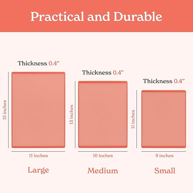 SMIRLY Plastic Cutting Board Set 3 Pieces, Non-Slip Dishwasher Safe Chopping Boards for Kitchen, Pink-Ruum Studio Home