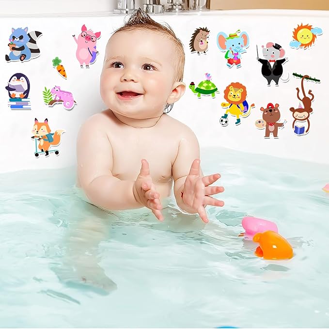 Brand, Cute Animals 21PCS Thick Gel Clings Stickers for Kids, Animal Decals, Airplane Birthday Party Supplies, Wide Application, Removable, Reusable, Cartoon Pattern, Indoor Usage-Ruum Studio Home