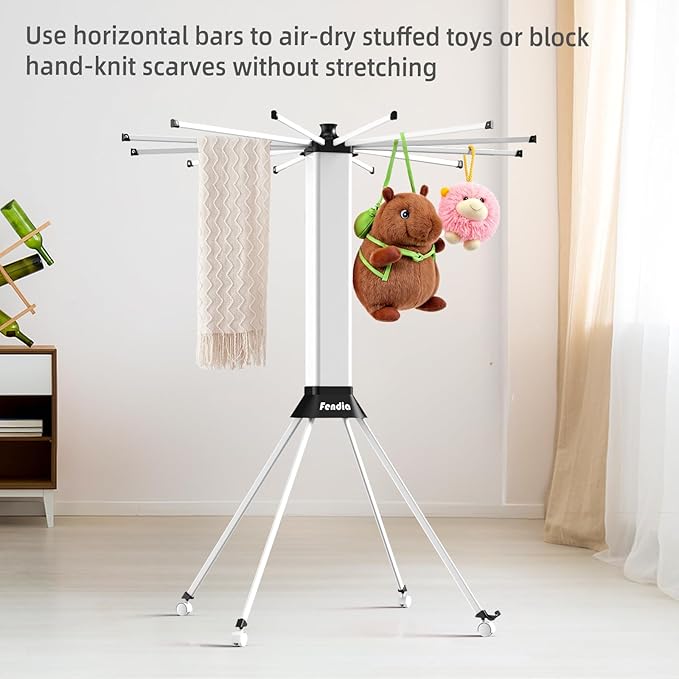 Clothes Drying Rack Foldable & Collapsible Drying Racks with 4-Leg Octopus Design, Large Capacity Space Saving Indoor Drying Rack for Bedroom,Balcony,Laundry for Indoor/Outdoor Use (White)-Ruum Studio Home