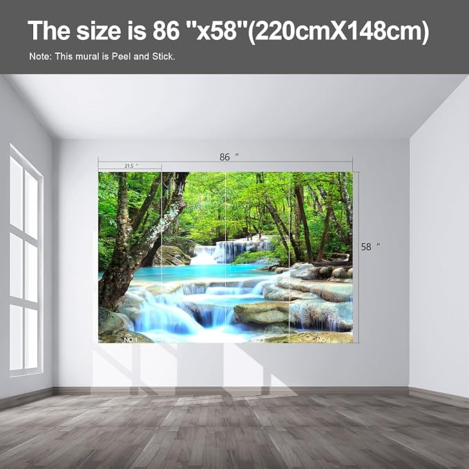 Forest Landscape Wall murals Woodland Tree Peel and Stick Wallpaper for Bedroom Living Room - 58"x86"-Ruum Studio Home
