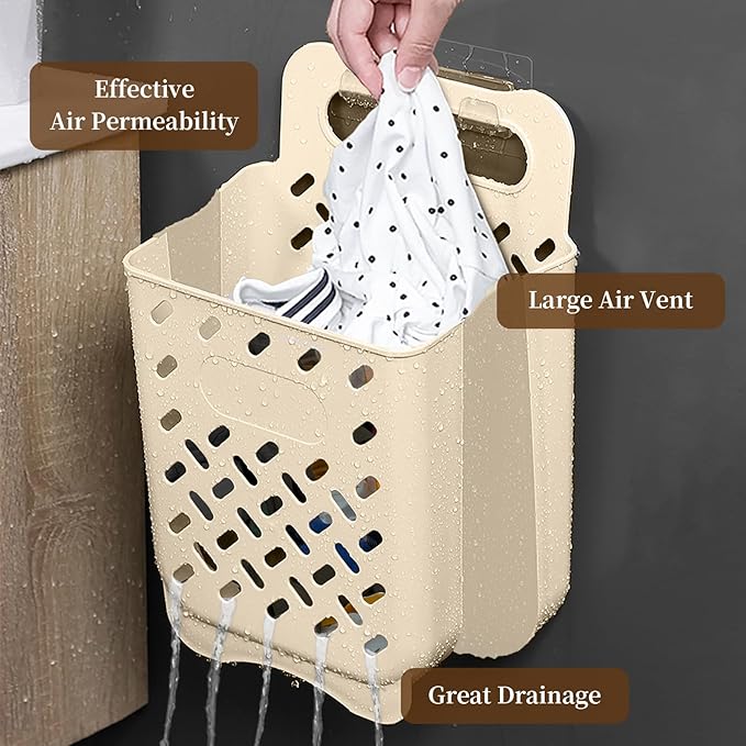 Laundry Basket Hamper,Hanging Wall Collapsible Laundry with Handle,Space-Saving Foldable Storage Dirty Washer Organizer Bin Multi-function Container Waterproof Durable,Set of 2(XL&M)-Ruum Studio Home