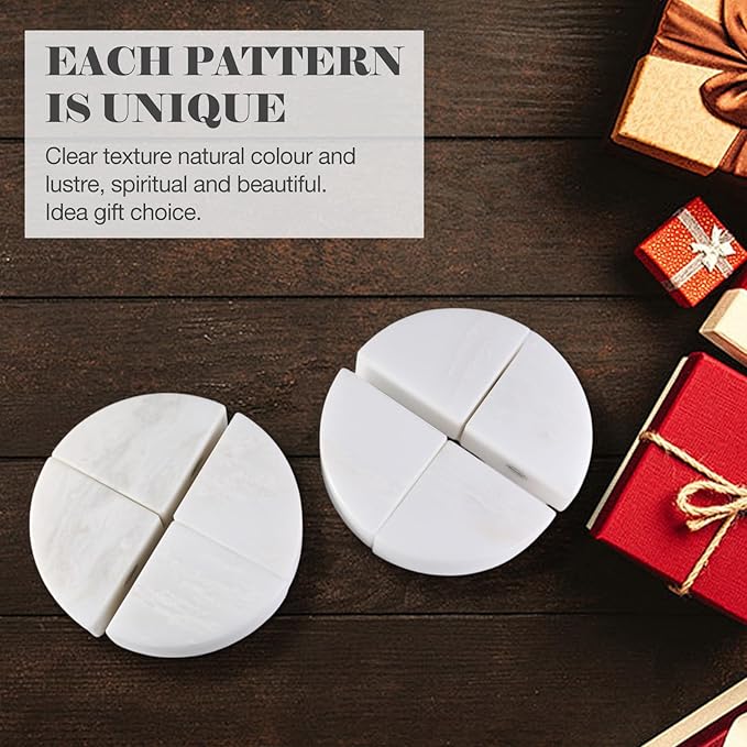 Marble Bookend for Shelves, Non-Skid Bookends for Heavy Books, Heavy Duty Book Stopper for CDs, Luxury Book Shelf Holder, Quarter Circle Design Book Ends Decorative, Namib Fantasy, Set of 2-Ruum Studio Home