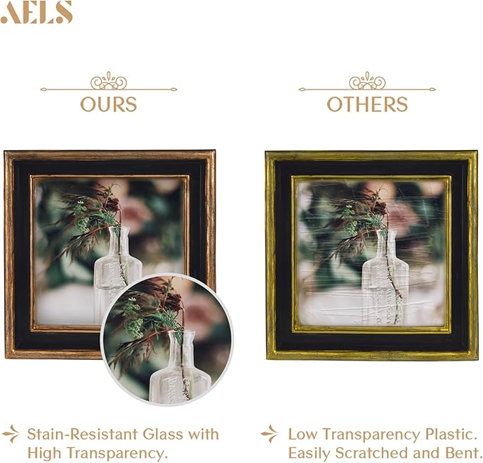 AELS 4x4 Inch Vintage Picture Frame, Elegant Luxury Antique Photo Frames with Glass Front, Photo Display, Tabletop Wall Hanging, Gift Ideas, Pearl Pattern-Ruum Studio Home