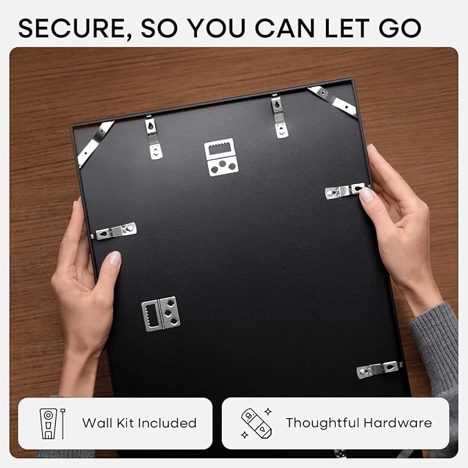 Homeforia 22x28 Poster Frame Black, High End Metal 22 x 28 Large Picture Frames with Mat 18 x 24 for Photo, 22x28 Thin Frame Matted to 18x24 inch Print, 28x22 Frame, Tempered Glass, Wall Kit, Set of 1-Ruum Studio Home