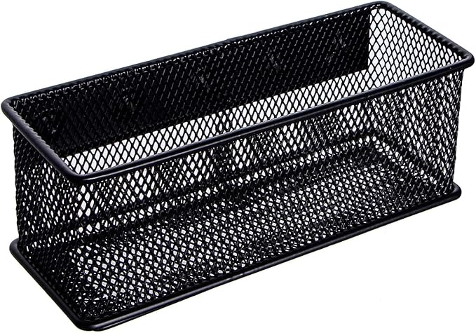 dedoot Magnetic Pencil Holder, Black Mesh Pen Organizer Strong Magnetic Storage Basket Organizes Pens, Pencils, Markers for Whiteboard, Locker, Fridge, Cubicle Desk, Offices 6.3x2.3x2.6inch,2 Pack-Ruum Studio Home