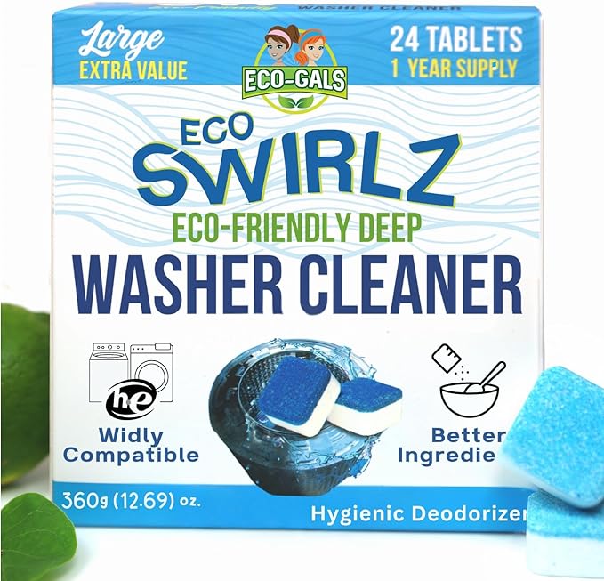 Washing Machine Cleaner and Deodorizing Tablets For Front & Top Load Washers Including H.E. to Remove Odor causing build-up, Pet Hair, & debris from drum, pipes, and filter.-Ruum Studio Home