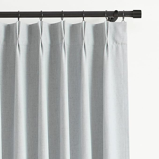 Vision Home Blue Fog Pinch Pleated Full Blackout Curtains Linen Blended Room Darkening Window Curtains 102 inch for Living Room Bedroom Thermal Insulated Pinch Pleat Drapes with Hooks 60" Wx102 Lx1-Ruum Studio Home