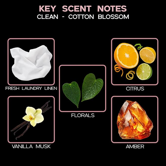 LOVSPA Reed Diffuser Set, Clean Cotton Blossom Scented Oil Diffuser with Sticks, Home Fragrance Accessories for Bathroom Shelf Decor, Aroma Diffusers for Home or Office Desk, USA Made-Ruum Studio Home