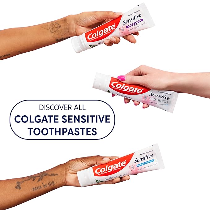 Colgate Whitening Toothpaste for Sensitive Teeth, Enamel Repair and Cavity Protection, Fresh Mint Gel, 6 Oz (Pack of 3)-Ruum Studio Home