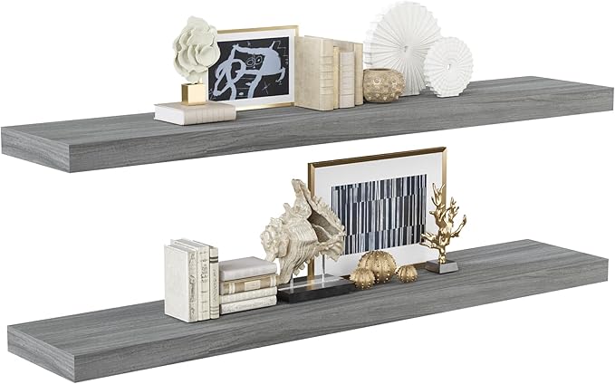 BAMEOS Floating Shelves,40 in W x 8in D Wall Mounted Wooden Shelves with Invisible Brackets Set of 2, Hanging Wall Shelves Decoration for Bedroom, Bathroom, Living Room and Kitchen-Ruum Studio Home