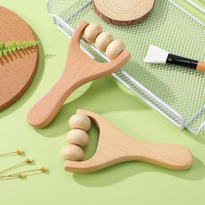 Ciieeo 2Pcs Wooden Massage Roller - Compact Handheld Tool for Foot Shoulder Neck and Waist Relaxation - Improve Sleep Quality-Ruum Studio Home
