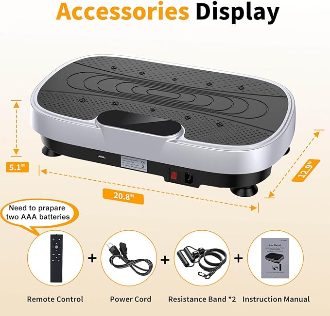 Vibration Plate Exercise Machine, Vibrating Plate Machine with Bluetooth for Lymphatic Drainage, Vibration Platform for Women Men Full Body Weight Loss-Ruum Studio Home