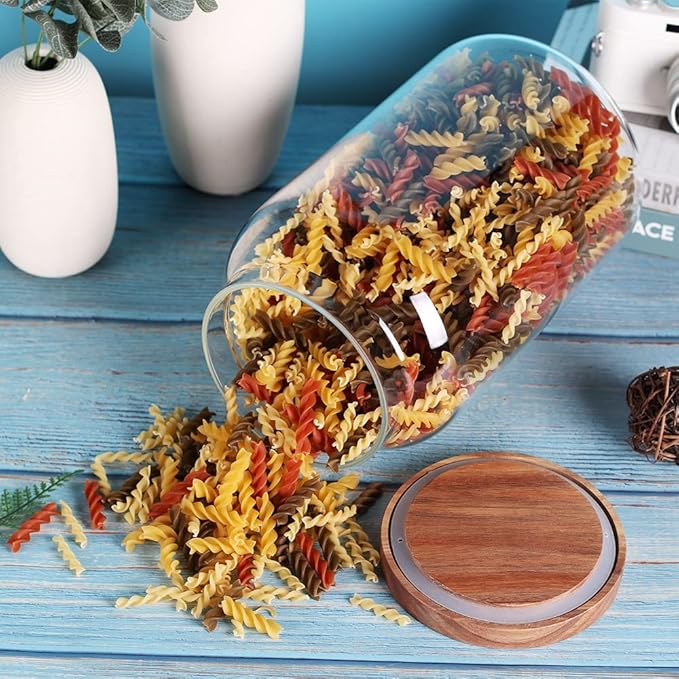 1 Gallon Glass Jar with Airtight Lid and Anti-Skid Bottom for Dry Food Storage-Ruum Studio Home