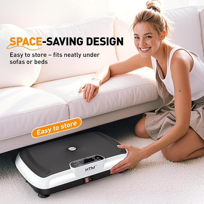Vibration Plate Exercise Machine - 180 Speeds & 300 lb Capacity, Full Body Workout Vibration Platform with Remote Control for Lymphatic Drainage, Weight Loss & Toning-Ruum Studio Home