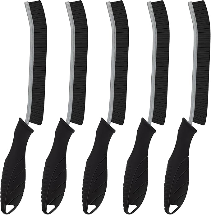Cleaning Brush, 5 Pcs Hard Bristle Crevice Cleaning Brush, Grout Brush, Scrub Brush for Tile Grout Crevice, Gap Cleaning Tools for Bathroom Kitchen Toilet Window Track (5, Black)-Ruum Studio Home