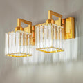 Modern Bathroom Vanity Light 2-Lights Gold Crystal Wall Lamp Bathroom Modern Crystal Vanity Lighting-Ruum Studio Home
